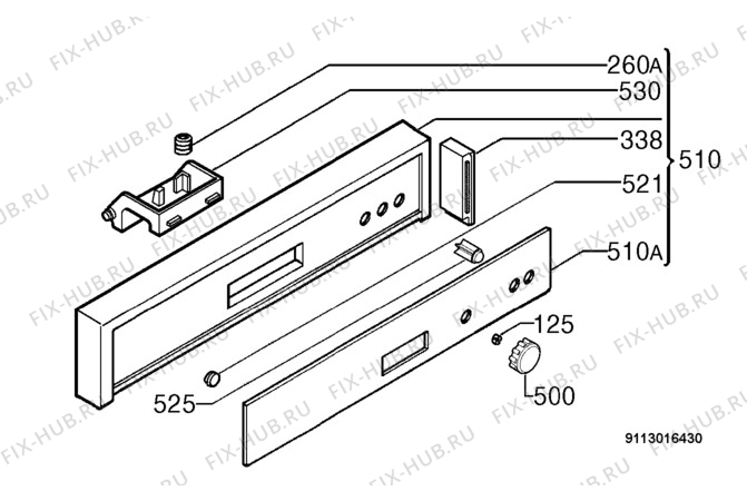 Взрыв-схема посудомоечной машины Zanussi Electrolux ZDIS100X - Схема узла Command panel 037